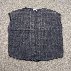 Billy Reid‎ Blue Chambray Cotton Oversized Short Sleeve Top Women's Size XS